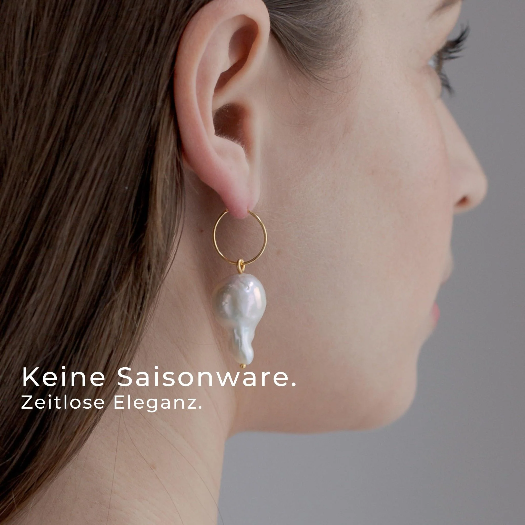 Brautschmuck CAPRAIA // Creolen vergoldet mit großen Barockperlen - Image 3