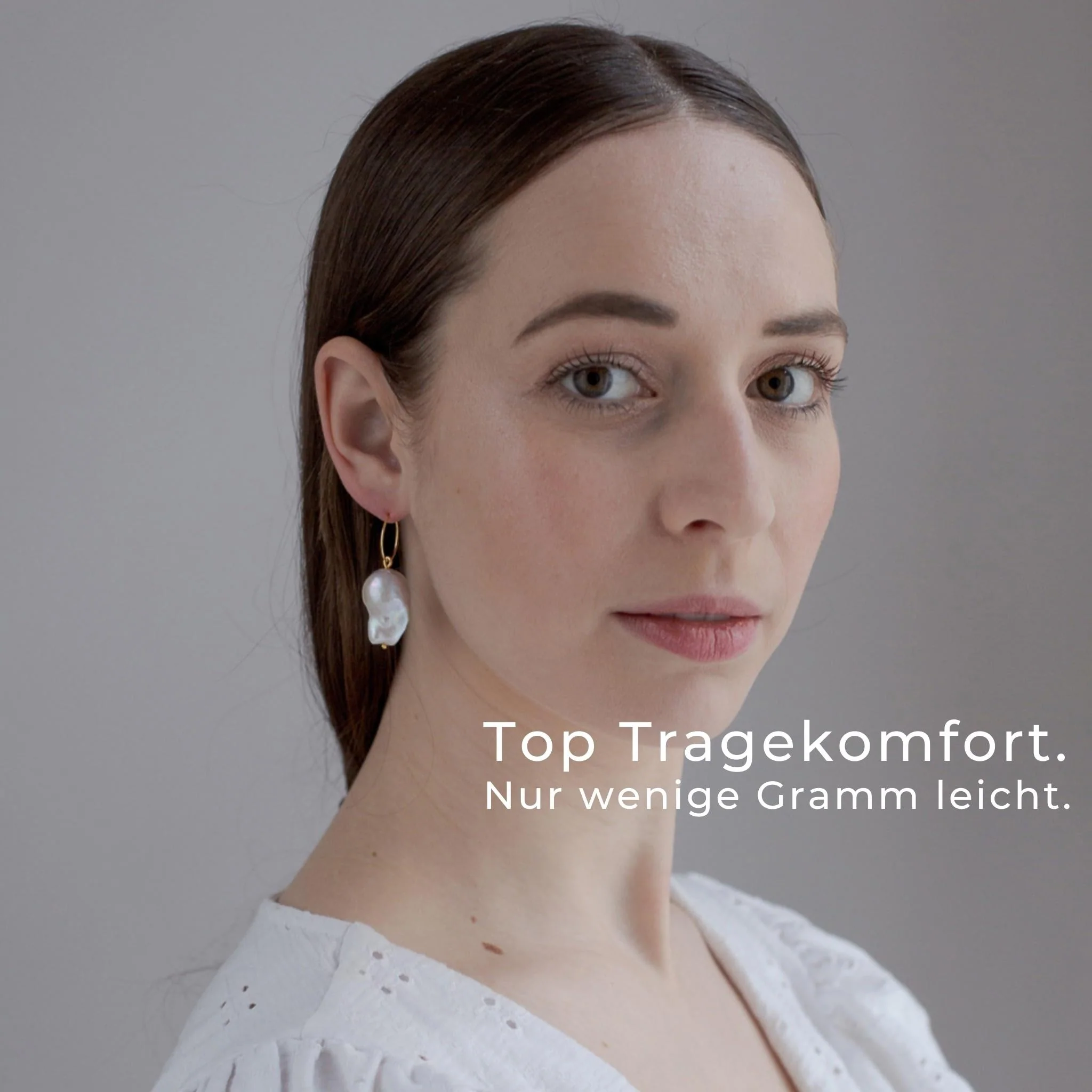 Brautschmuck CAPRAIA // Creolen vergoldet mit großen Barockperlen - Image 5