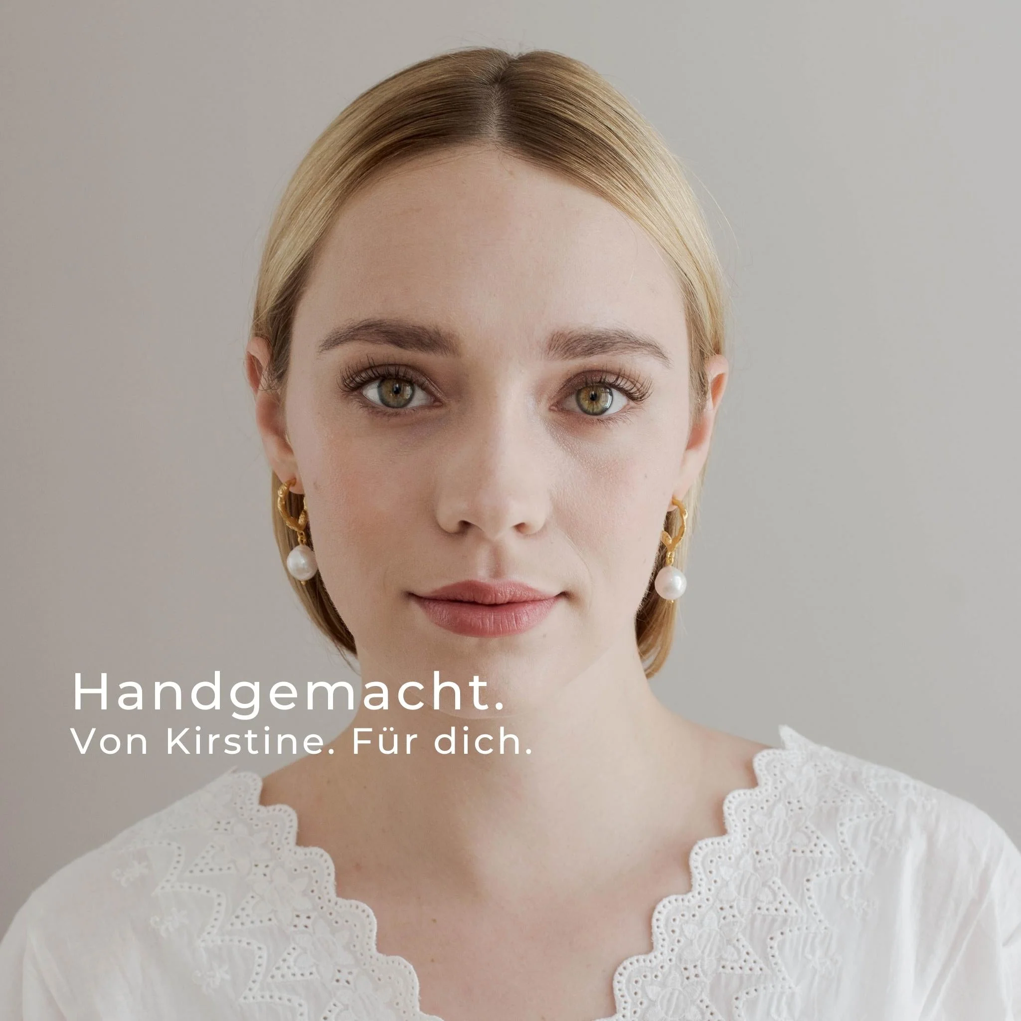 Brautschmuck SORVIKA // Creolen vergoldet mit Barockperle - Image 5