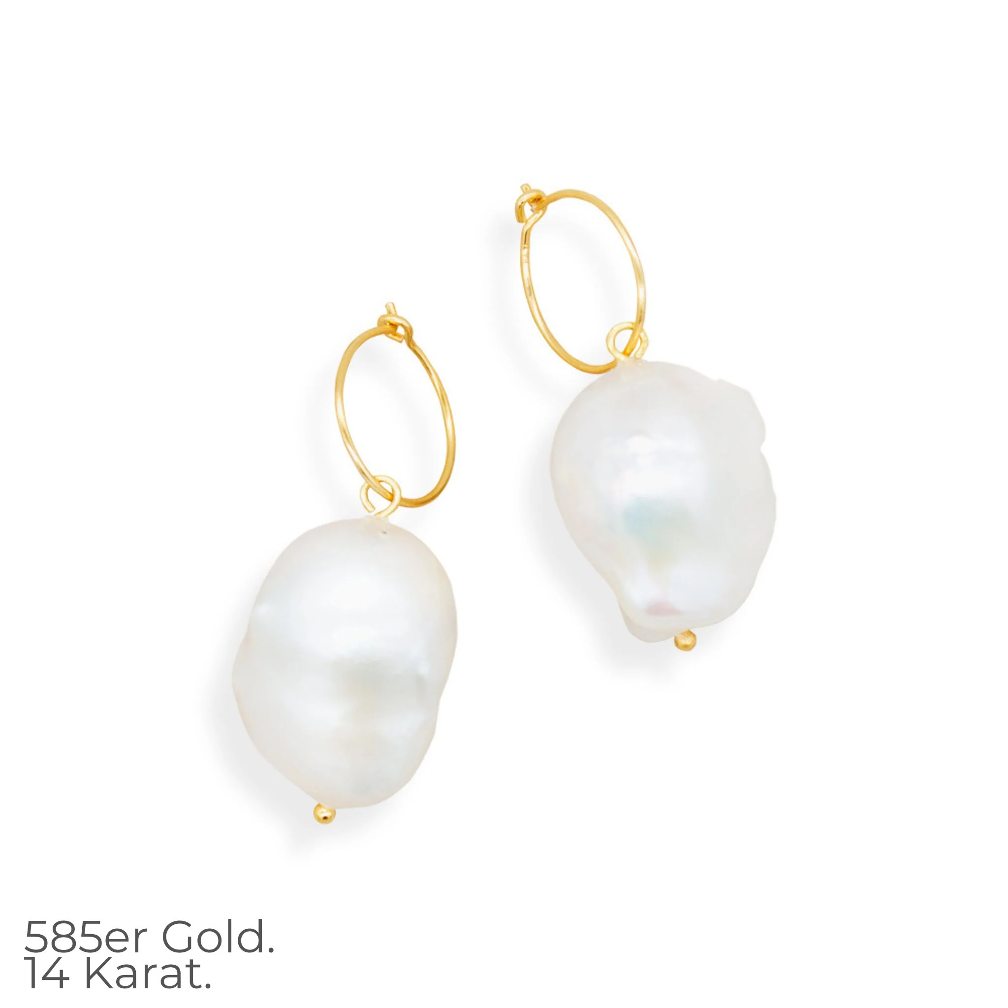 CAPRAIA 585er GOLD (14k) // Creolen mit großen Barockperlen - Image 6